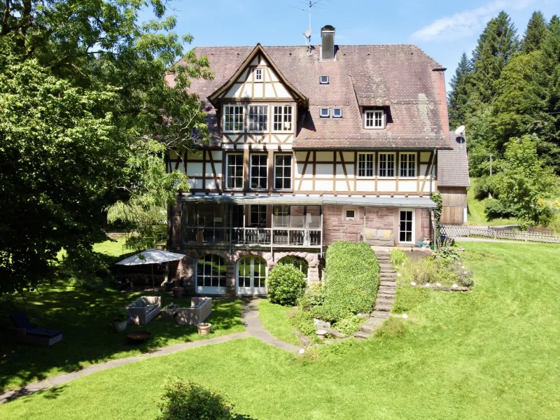 Die älteste bewohnte Mühle des Schwarzwaldes - Haus kaufen in Loßburg-Sterneck - Villa Schloßmühle - eine Perle im Schwarzwald. Einmaliges Anwesen in uneinsehbarer Lage