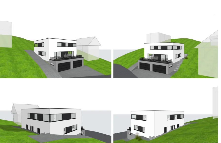 3D Modell Doppelhaus