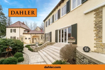 Terrassenansicht - Haus kaufen in Dresden / Weißer Hirsch - Repräsentative Fabrikantenvilla mit idyllischem Park in Bestlage