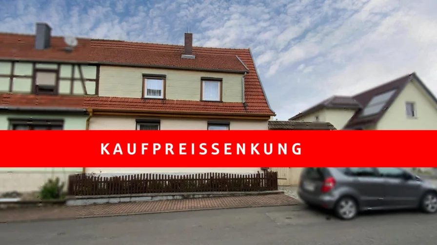 Schöne Doppelhaushälfte - Haus kaufen in Unstruttal - Traumhafter Garten mit toller Aussicht! Haus zum Knallerpreis!