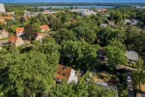Aerial view of the property with a view of the nearby Havel River