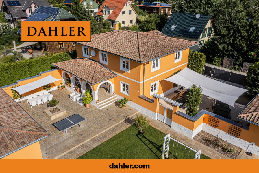 Gartenansicht Villa - Haus kaufen in Schwielowsee / Caputh - Traumhaftes Einfamilienhaus in Wassernähe und hoher Privatsphäre