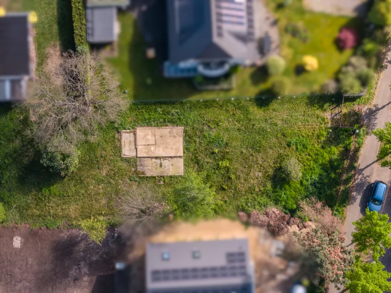 Aerial view of building plot