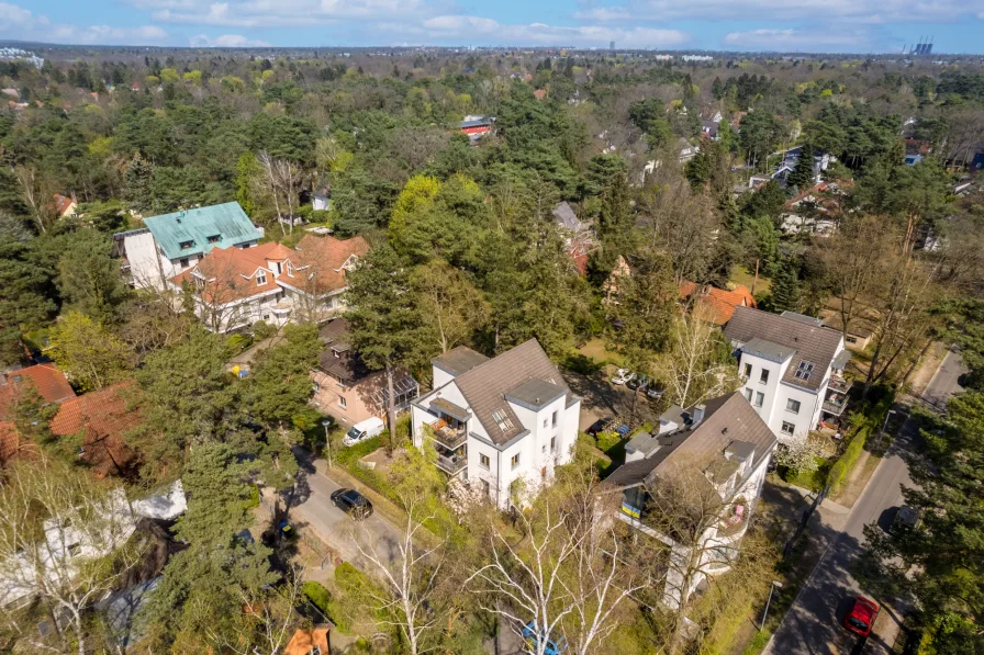 Aerial view of residential building