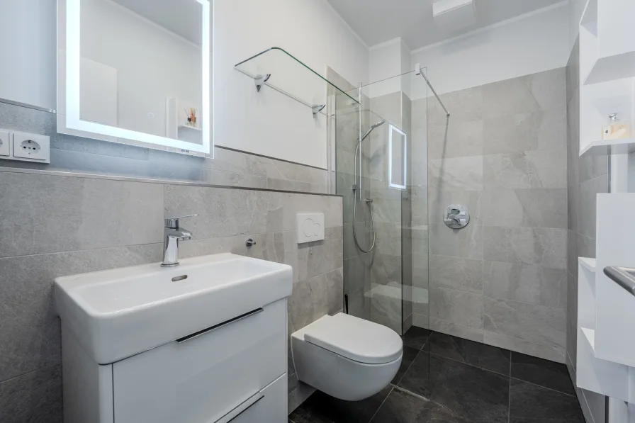 Guest bathroom with walk-in shower