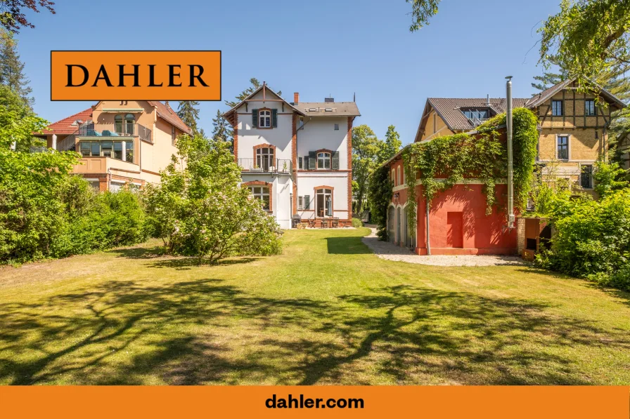 Rückansicht Garten - Haus kaufen in Potsdam / Babelsberg Nord - Stilvolle Altbauvilla "Villa Kämmerer"mit Remise  in Bestlage der Villenkolonie Babelsberg