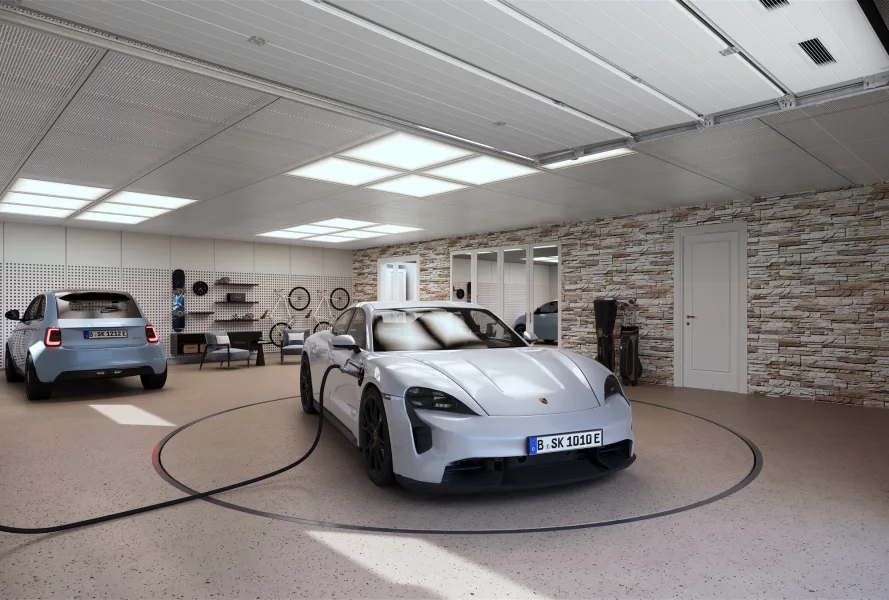 Garage with turntable