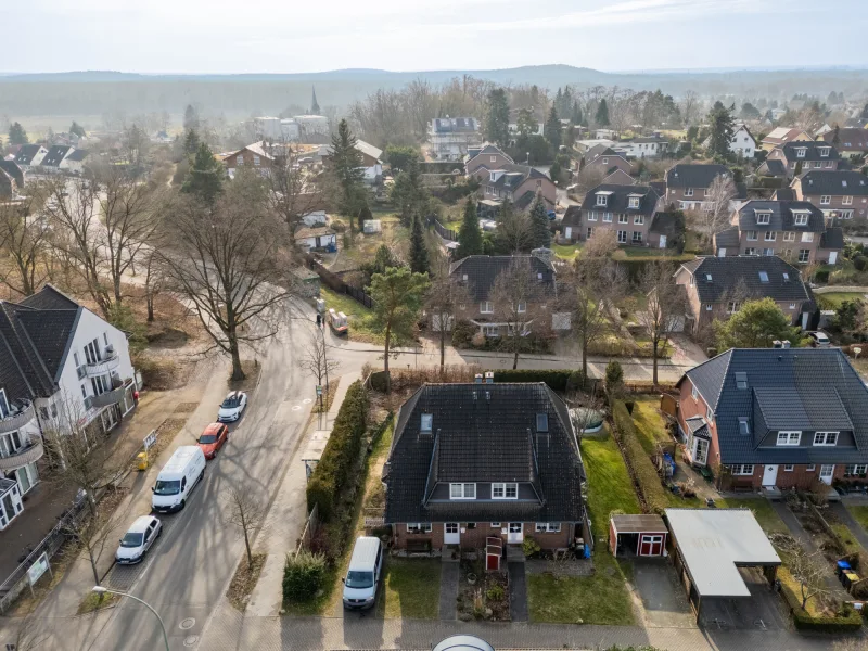 Aerial view of the residential area