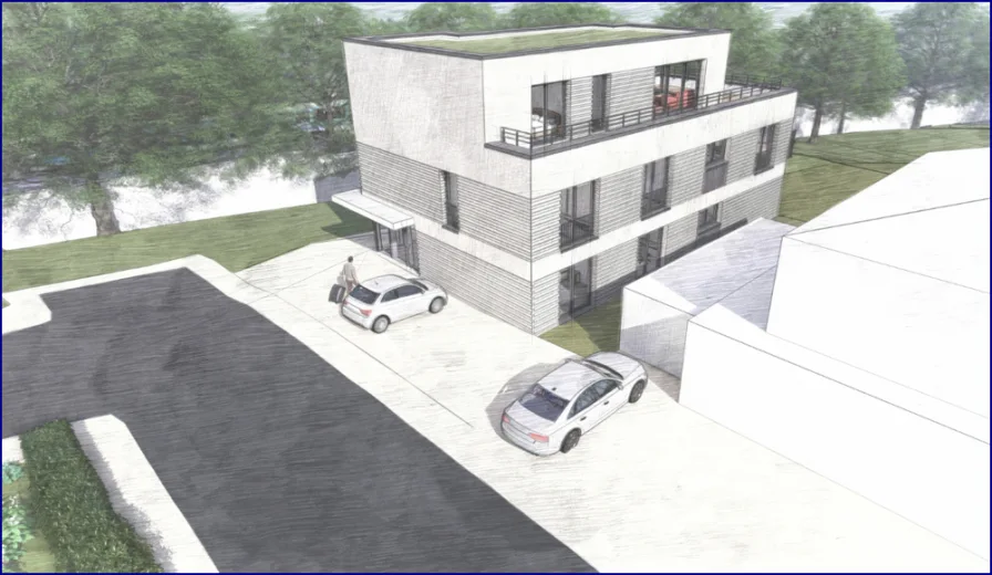Ansicht vorne - Haus kaufen in Bochum / Querenburg - PROJEKT-Sanierung und Ausbauoder Abriss und Neubau