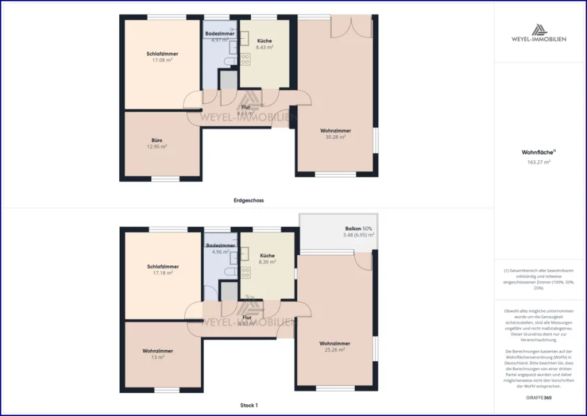 Wohnflächenberechnung  Witten Annen 2 Familienhaus Weyel-Immobilien Bochum  