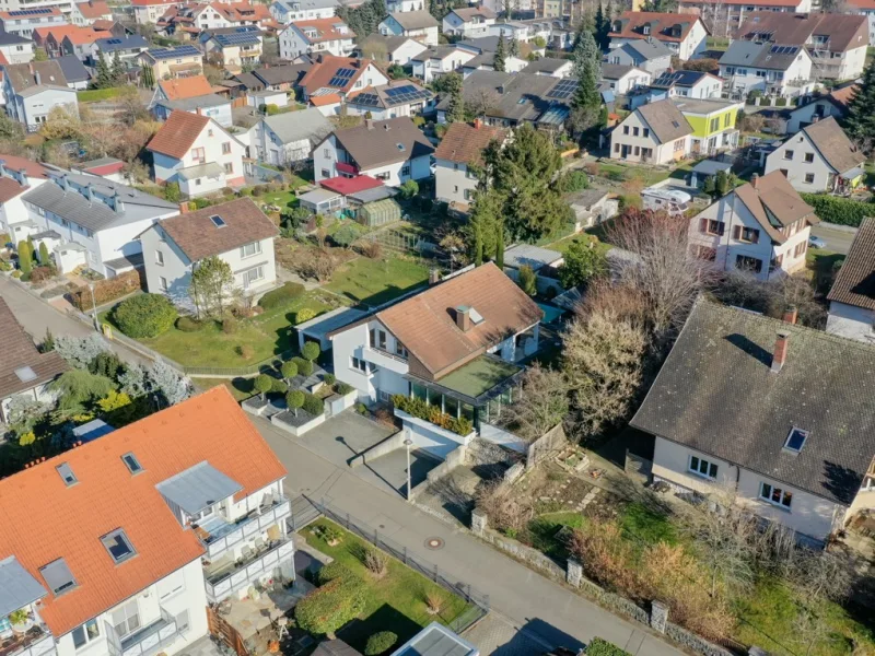 Blick auf das Anwesen aus der Vogelperspektive