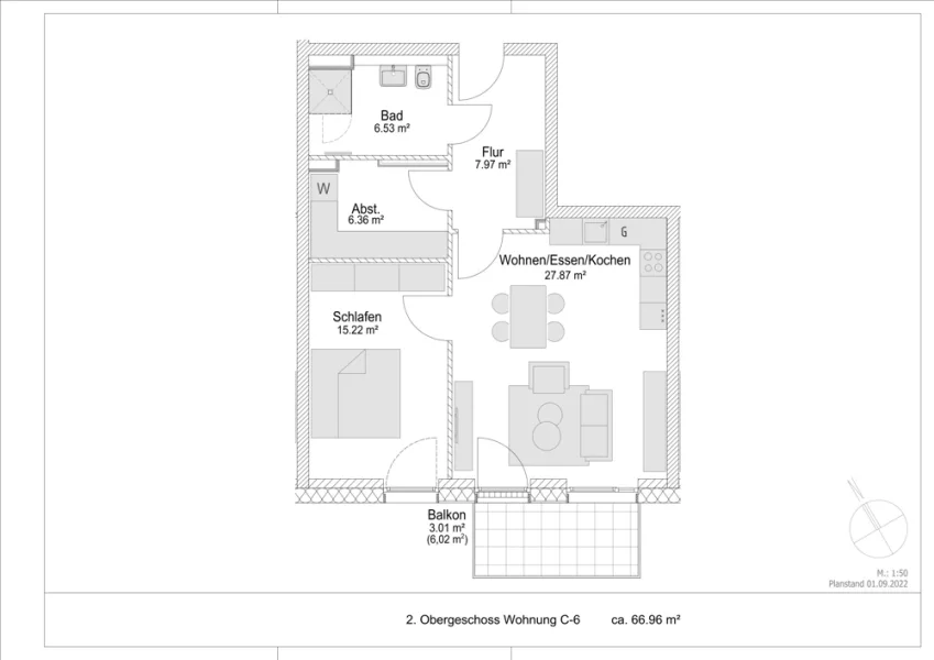 Grundriss - Wohnung C6