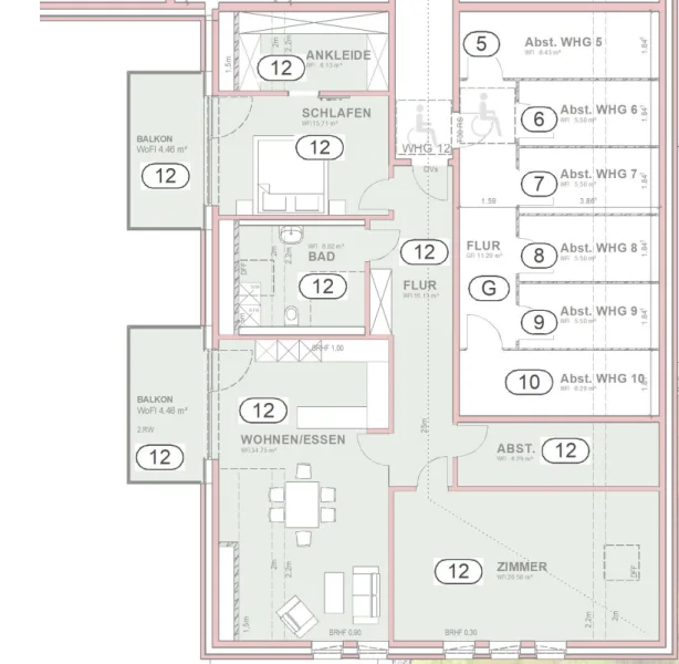 Grundriss DG - Wohnung 12