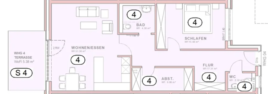 Grundriss EG - Wohnung 4