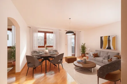 Wohnen virtuelles Staging - Wohnung kaufen in Pullach - 3 Zimmer + 3 Räume auf 148 m²