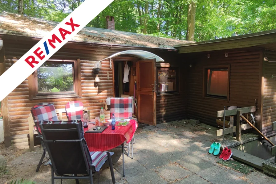 Aussenansicht 1  - Haus kaufen in Seevetal - Wochenendhaus Lindhorster Heide - Kleinod im Wald auf Pachtgrundstück