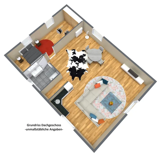Isernhagen, Hainhäuser weg 14 - Dachgeschoss - 3D Floor Plan