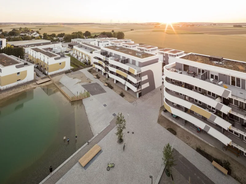 Arkadien Dornstadt_aus der Vogelperspektive-min-min - Wohnung mieten in Dornstadt - Sonnen Sie sich im Glanz Ihrer Träume. Tolle 3- Zimmer Penthouse Wohnung. 