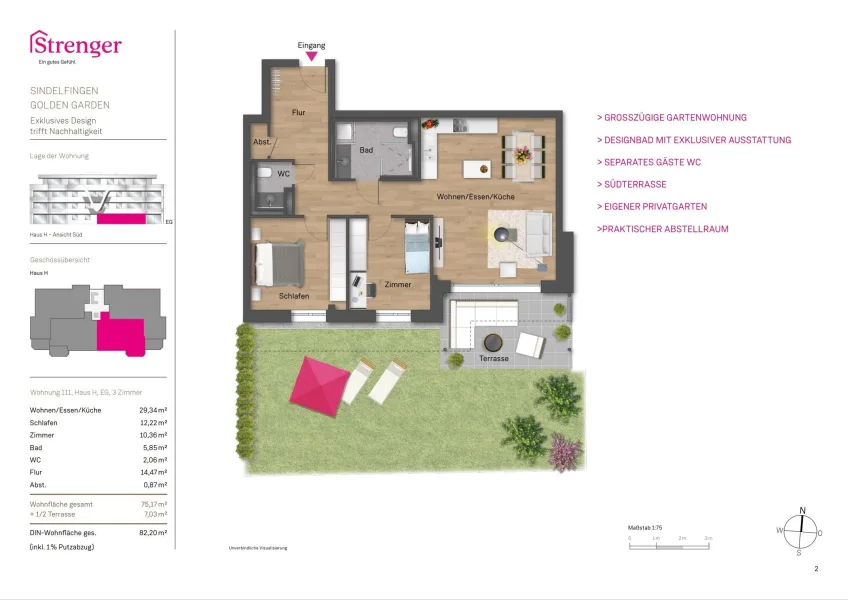 Grundriss Wohnung H111