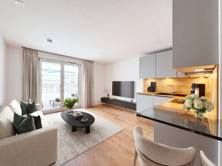 Wohnbereich - Wohnung mieten in Mering - Gemütliche Penthouse-Wohnung in Mering mit Balkon.