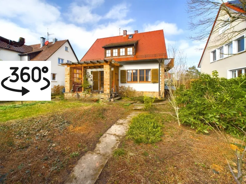 360 Grad Rundgang - Haus kaufen in Stuttgart / Vaihingen - Schlüsselerlebnis! Freistehendes EFH mit großem Garten, Garage, Terrasse, sehr gute Lage S-Vaihingen