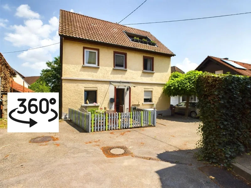 Titel 360 - Haus kaufen in Bretzfeld / Waldbach - Gemütliches, modernisiertes EFH Bretzfeld-Waldbach 6 Zi., 2 x  TLB, Balkon, Garage, 2 SP ruhige Lage