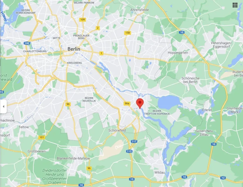 Verortung des Projektes 52° Nord im Südosten Berlins