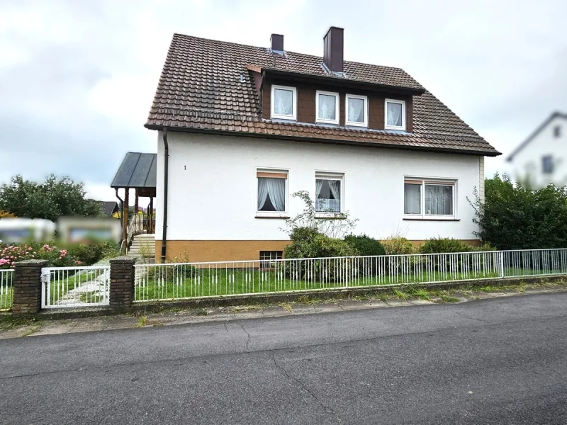 Frontansicht - Haus kaufen in Ahnatal / Weimar - Gepflegtes Zweifamilienhaus in Ahnatal-Weimar