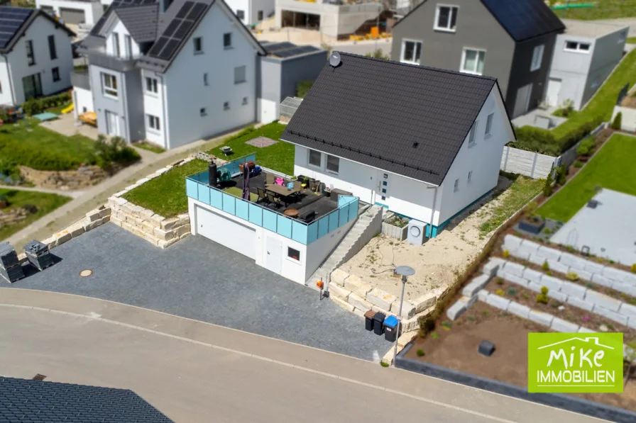 Luftaufnahme - Einfamilienhaus A2 - Haus kaufen in Sonnenbühl / Willmandingen - A+ Effizienzhaus zum Einziehen und Wohlfühlen