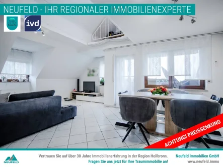 Titelbild - Wohnung kaufen in Neuenstadt am Kocher / Bürg - Moderne Galeriewohnung mit Loggia