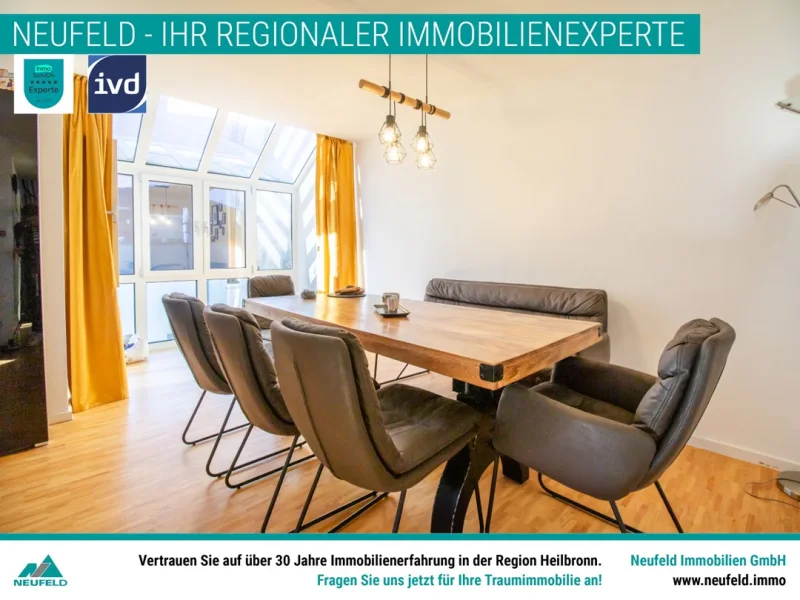Esszimmer - Wohnung kaufen in Neuenstadt am Kocher - Moderne 4,5 Zimmer Maisonette-Wohnung zu verkaufen!