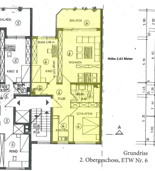 Grundriss WE 06 mit Maßangabe 