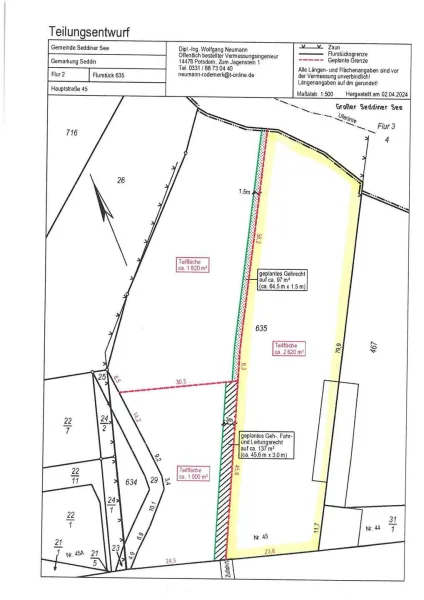 Flächenplan mit Kennzeichnung