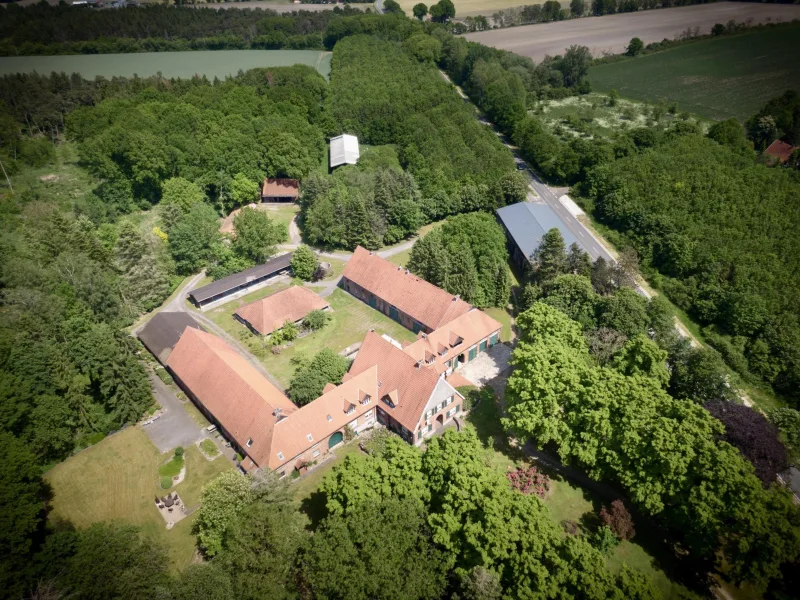 Vogelperspektive - Haus kaufen in Wielen - Herrschaftliches Anwesen / Gutshof in der Grafschaft Bentheim, nahe der niederländischen Grenze