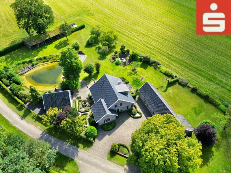  - Haus kaufen in Laar - Wunderschönes Einfamilienhaus mit Schwimmteich in Alleinlage nahe Emlichheim / Grenze NL
