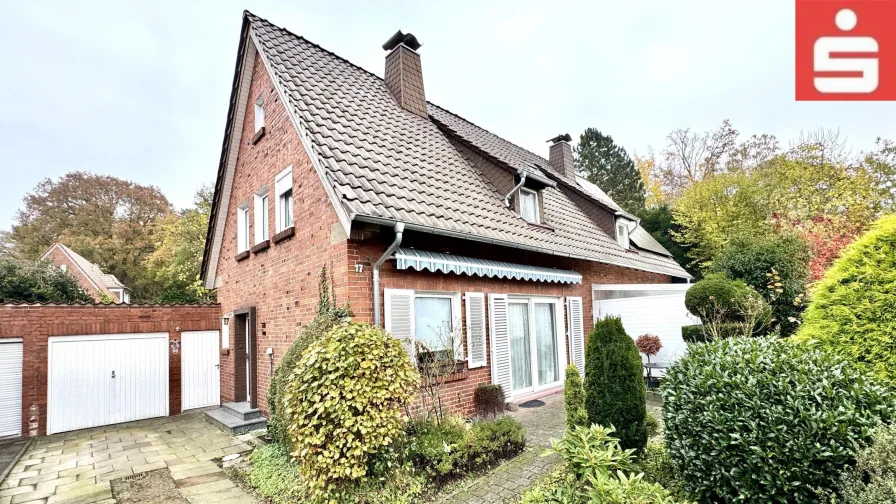 Vorderansicht - Haus kaufen in Nordhorn - Gemütliche Doppelhaushälfte mit Potenzial in beliebter Lage von Nordhorn