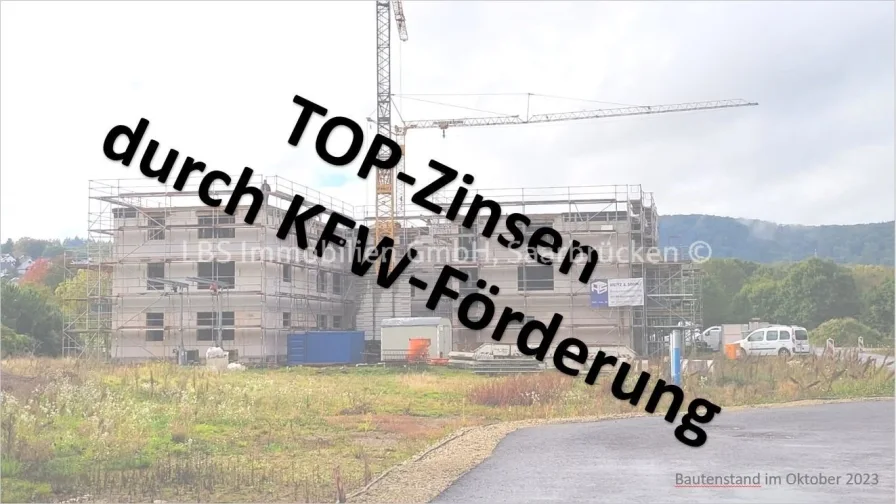 Baufortschritt Oktober 2023 - Wohnung kaufen in Konz - TOP-Zinsen dank KFW-Förderung - ETW in Konz-Könen - barrierefrei - inkl. Stellplatz und Einbauküche