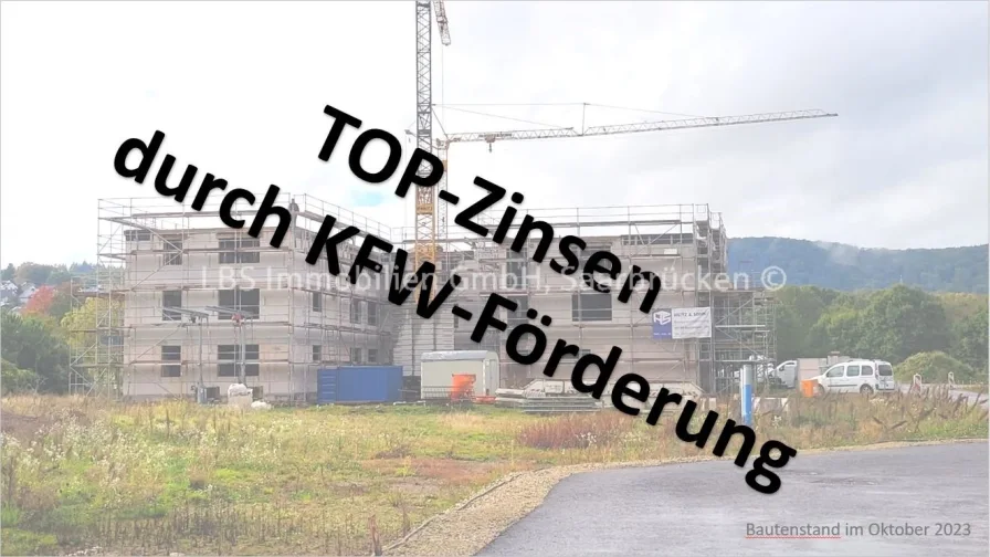 Baufortschritt Oktober 2023 - Wohnung kaufen in Konz - TOP-Zinsen dank KFW-Förderung - ETW in Konz-Könen - barrierefrei - inkl. Stellplatz und Einbauküche