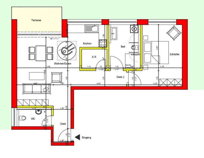 Grundriss Wohnung 1 - EG