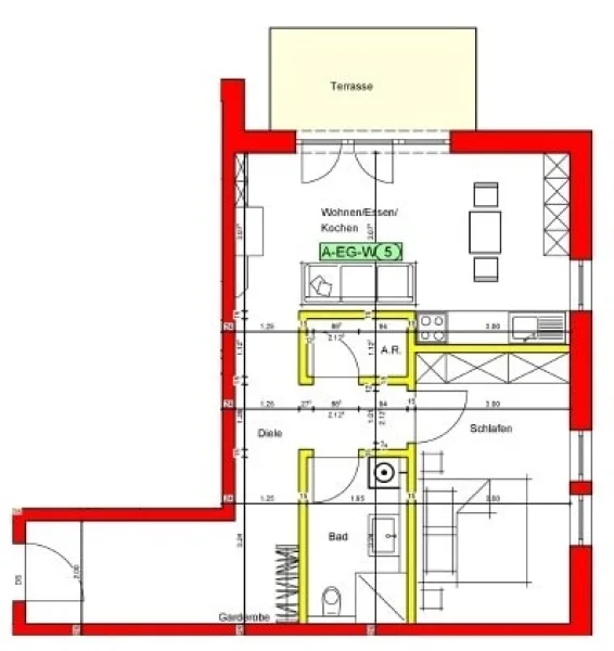 Wohnung 5 - 66 m²