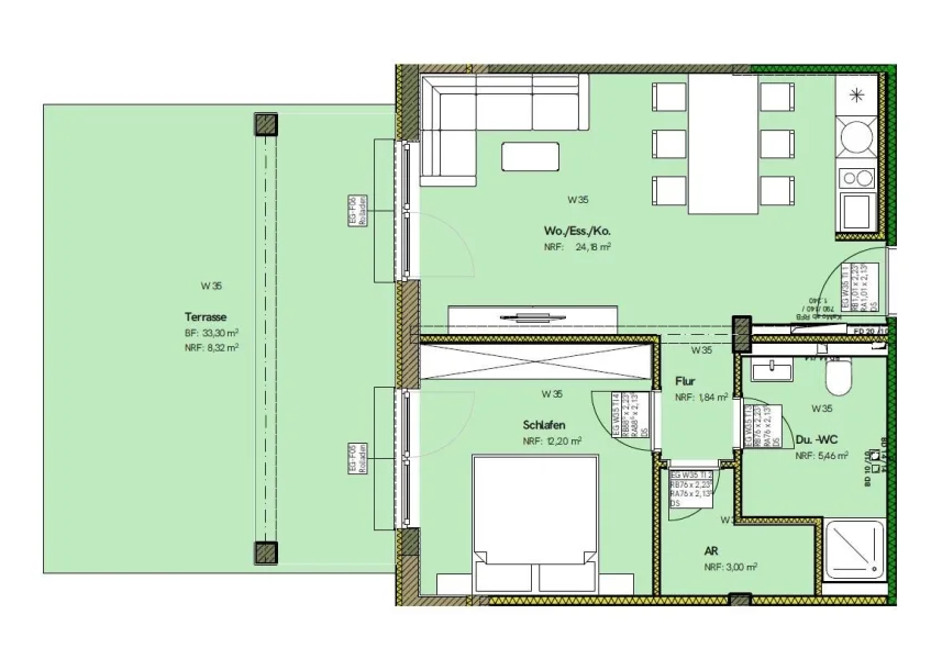 Grundriss Wohnung 35