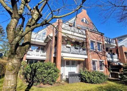 Haus Gartenansicht  - Wohnung kaufen in Hamburg - Attraktive Erdgeschoss-Wohnung mit Terrasse, vermietet