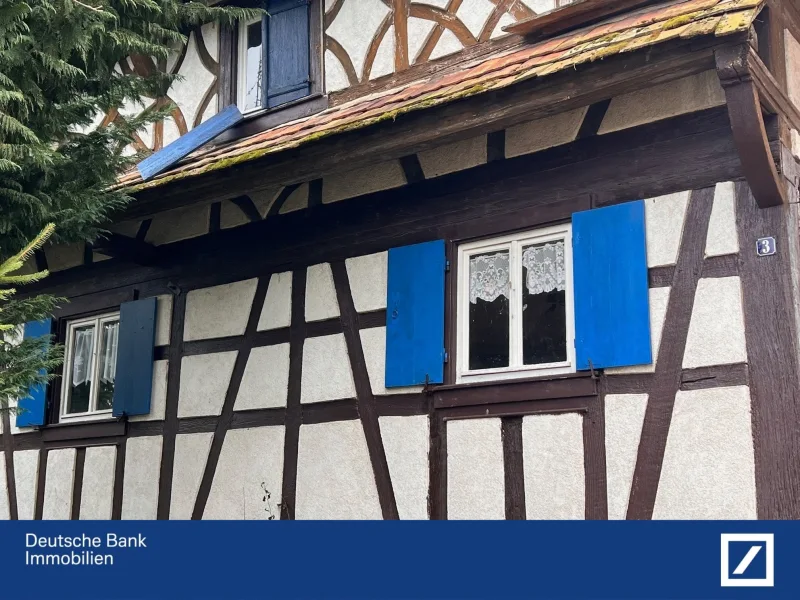 Fassade - Haus kaufen in Ottersweier - Haus im Dornröschenschlaf: komplett sanierungsbedürftiges Haus mit Denkmalschutz
