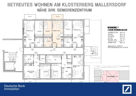 Grundriss Wohnung 7 - Wohnung mieten in Mallersdorf-Pfaffenberg - ++Erstbezug ++ barrierefrei Wohnung mit Einbauküche und vielen Extras