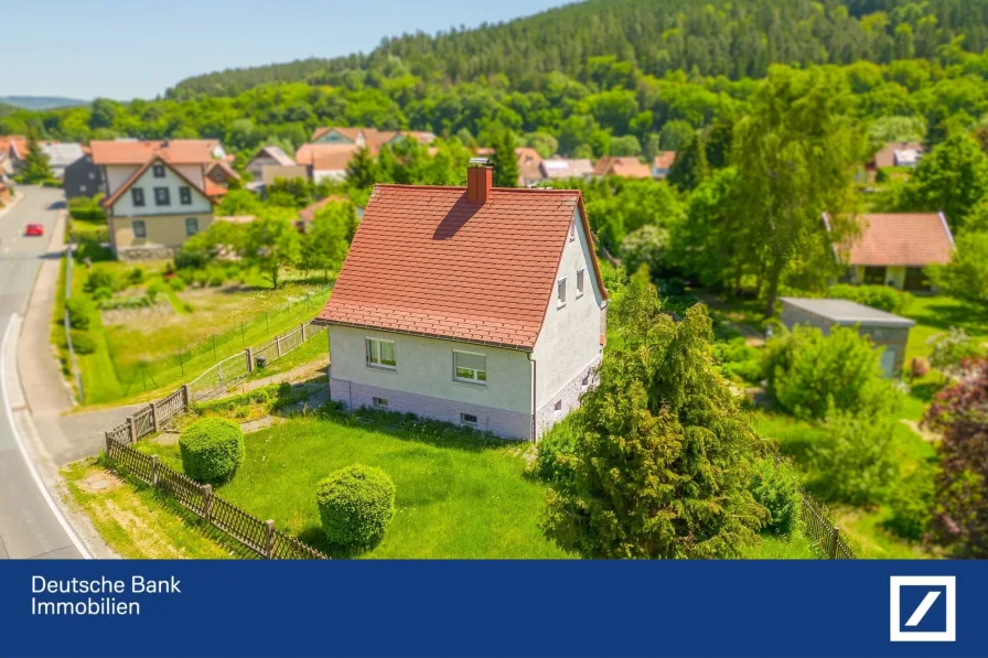 Außenansicht - Haus kaufen in Schwarza - Einfamilienhaus mit großem Grundstück