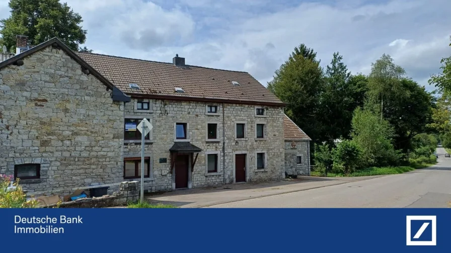 Frontansicht  - Haus kaufen in Aachen - Einzigartiger Bruchstein-Bauernhof in Aachen Sief: 215m² Wohnfläche, 5700m² Grundstück