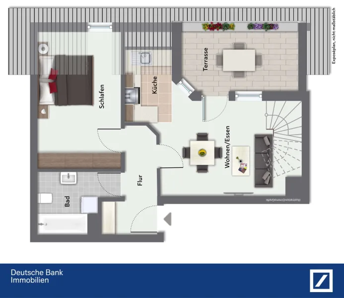 Grundriss Fio - Wohnung kaufen in Deggendorf - Tolle Galeriewohnung mit schöner Dachterrasse in sehr guter Lage von Deggendorf