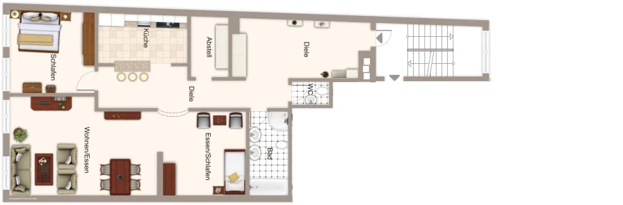 Grundriss - Wohnung mieten in Deggendorf - Großzügige Stadtwohnung im Zentrum Deggendorfs!