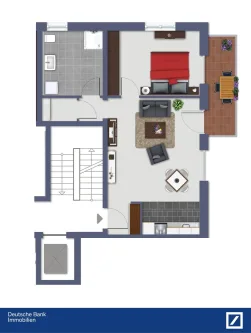 Grundriss - Wohnung mieten in Deggendorf - Neubau! Hochwertige 2-Zimmer-Wohnung in beliebter Wohngegend von Deggendorf zu vermieten. 