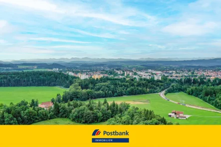 1_Drohne_Bergblick - Haus kaufen in Wangen - Familienglück für 3 Generationen in ruhiger Naturlage und tollem Bergblick 